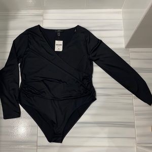 Black Satin Bodysuit